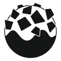 Round chocolate candy with filling and chocolate pieces on top icon vector