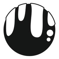 Black and white planet icon, simple style vector