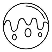 Delicious donut with icing dripping down the side line art drawing vector
