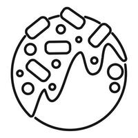 Round cookie covered with icing and sprinkles baking icon vector