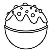 Simple line drawing of a glazed easter cake decorated with sprinkles vector