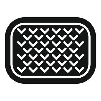 Black rectangular padded surface with geometric pattern icon vector