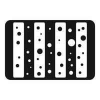 Black and white server rack icon showing big data processing vector
