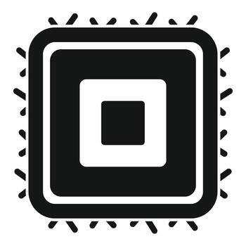 Microchip with contacts is processing data from computer vector