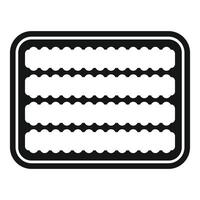 Black empty ice cube tray glyph icon vector