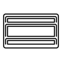 Empty three tier shelf icon showing storage space vector