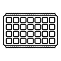 Empty ice cube tray mold making squares for freezing water vector