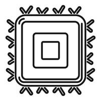 Square cpu is connecting to motherboard using small pins vector