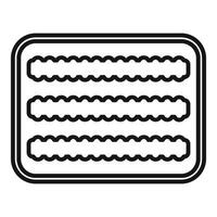 Baking tray with ridges for even cooking and easy removal vector