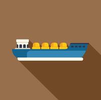 Big ship transporting gas in containers on brown background vector
