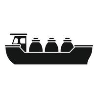 Gas carrier ship delivering liquefied natural gas using spherical tanks icon vector