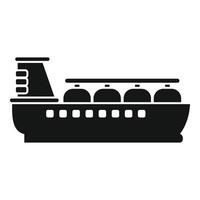 Gas carrier ship transporting liquefied natural gas using spherical tanks icon vector