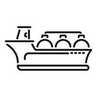 Lng carrier ship carrying gas on water in outline style vector