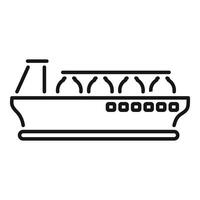 Cruise ship sailing on water with passengers looking at ocean view vector