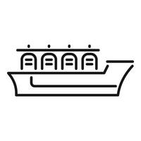 Ancient greek ship sailing on water with sails up icon vector