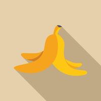Yellow banana peel lying on the ground causing trouble vector