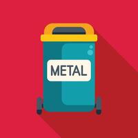 Metal trash can promoting recycling with red background vector