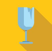 Fragile symbol indicating broken wine glass with cracks vector