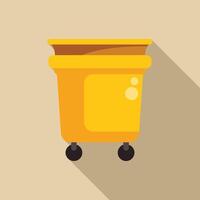 Mobile garbage bin standing open for waste collection vector