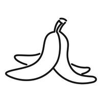 Line art drawing of a peeled banana open and ready to eat vector