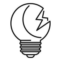 Broken light bulb is showing lack of new ideas vector