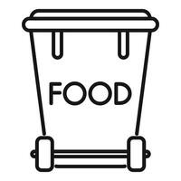 Food waste container on wheels for organic leftovers vector