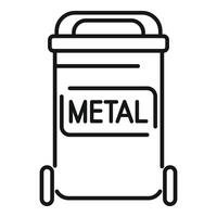 Metal container bin separating waste for recycling vector