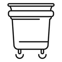 Mobile big trash can with wheels for waste sorting vector