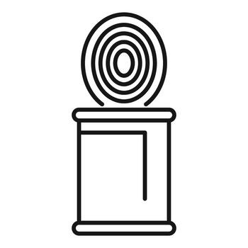 Opened tin can with key opening system icon vector