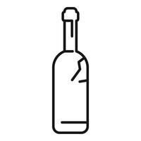 Broken glass bottle showing crack lines vector
