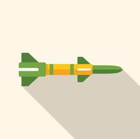 Military rocket flying with long shadow vector
