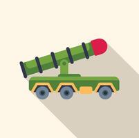 Military missile launcher truck pointing with long shadow vector