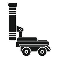 Military rocket launcher vehicle preparing for attacking mission icon vector