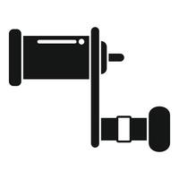 Fishing reel icon showing fishing rod with line for casting vector