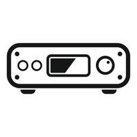 Modern audio amplifier device showing control knobs and display screen vector