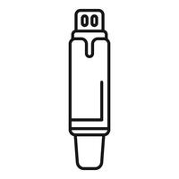 Usb flash drive with cap icon, outline style vector