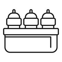Water cooler with bottles standing on top of rectangular water reservoir vector