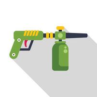 Green foam gun for washing car generating foam vector