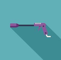 Gas torch burning tool flat design illustration with long shadow vector