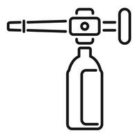 Oxygen tank icon, outline style vector