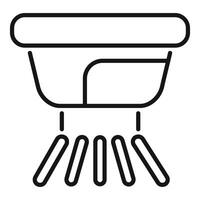 Smoke detector detecting fire with sensor beams vector