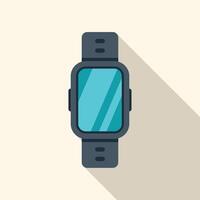 Smart watch showing blank screen with long shadow vector