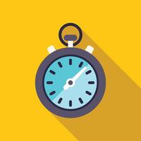 Stopwatch icon showing time passing on yellow background vector