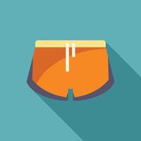 Orange shorts with long shadow on turquoise background vector