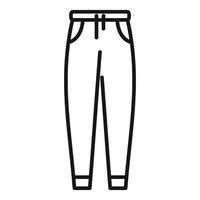 Line icon drawing representing casual pants with elastic bottom vector