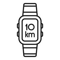 Smartwatch showing 10 kilometers icon for apps and websites vector