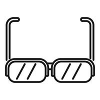 Black line icon of sunglasses with thick frame vector