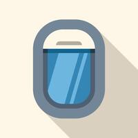 Airplane window showing blue sky with long shadow vector