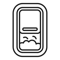 Airplane window showing clouds during flight icon vector