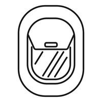 Airplane window is showing a view with closed sun blind vector